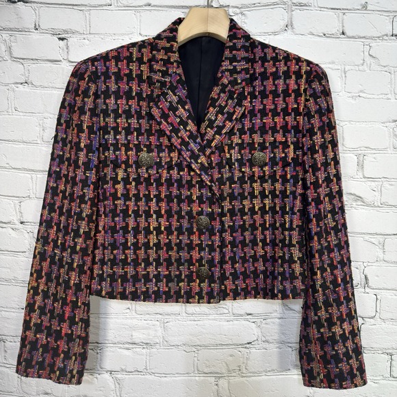 Doncaster Jackets & Blazers - Vintage Doncaster Women's 12 Silk Cropped Blazer 2 Button Brocade Jacket Celtic